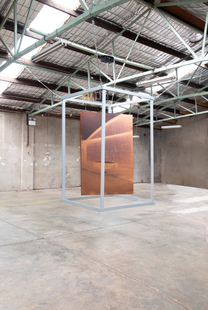 <p><i>Camér</i>, 2018, UV Pigment Prints on Copper Plates, 1800 x 1100mm, installation view, Gallery Select, FarrSide Gallery 2019.</p>